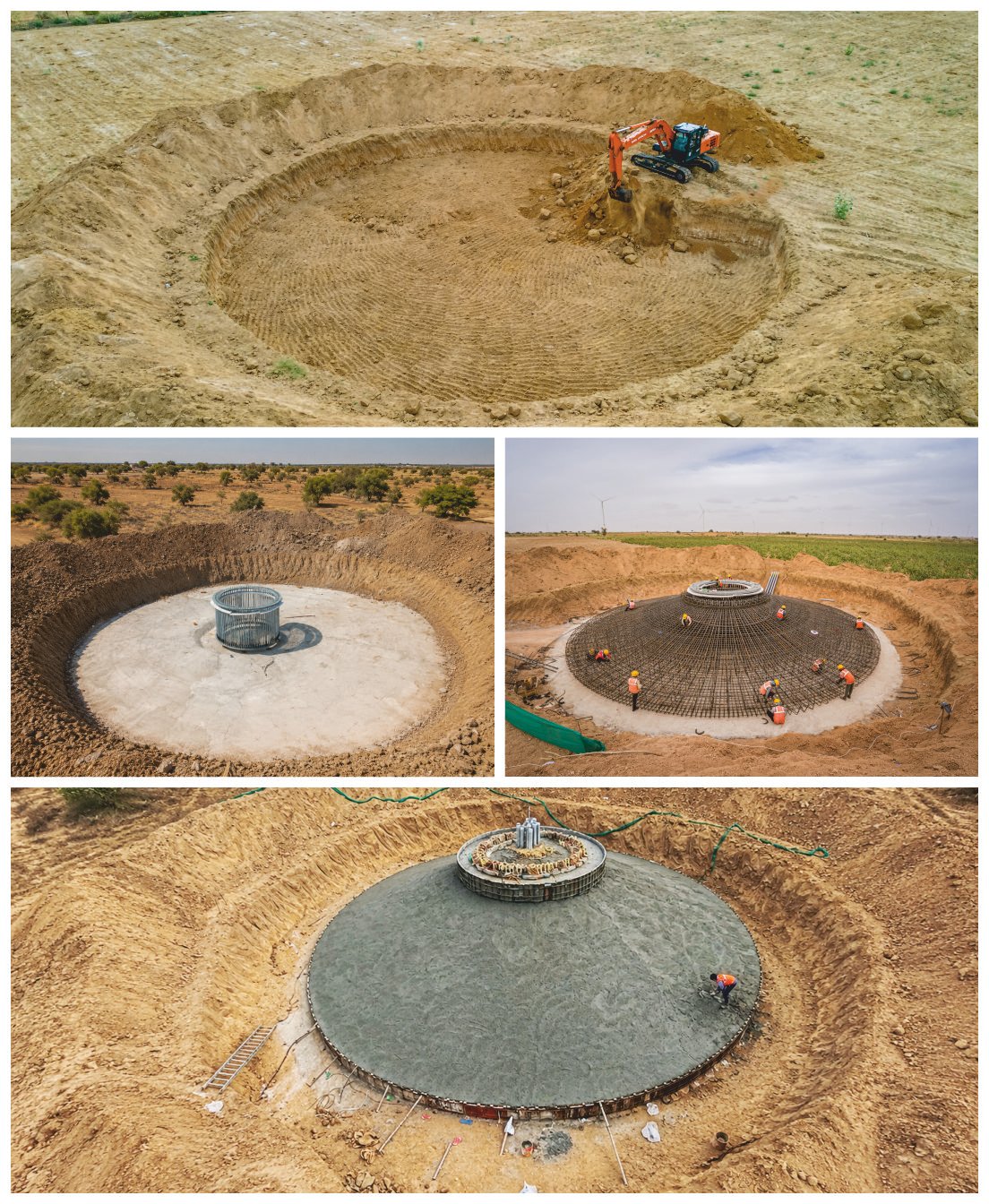 Wind Turbine Foundation Mass Concrete Pouring Construction Site Jaisalmer Rajasthan MS Chouhan Infraventures