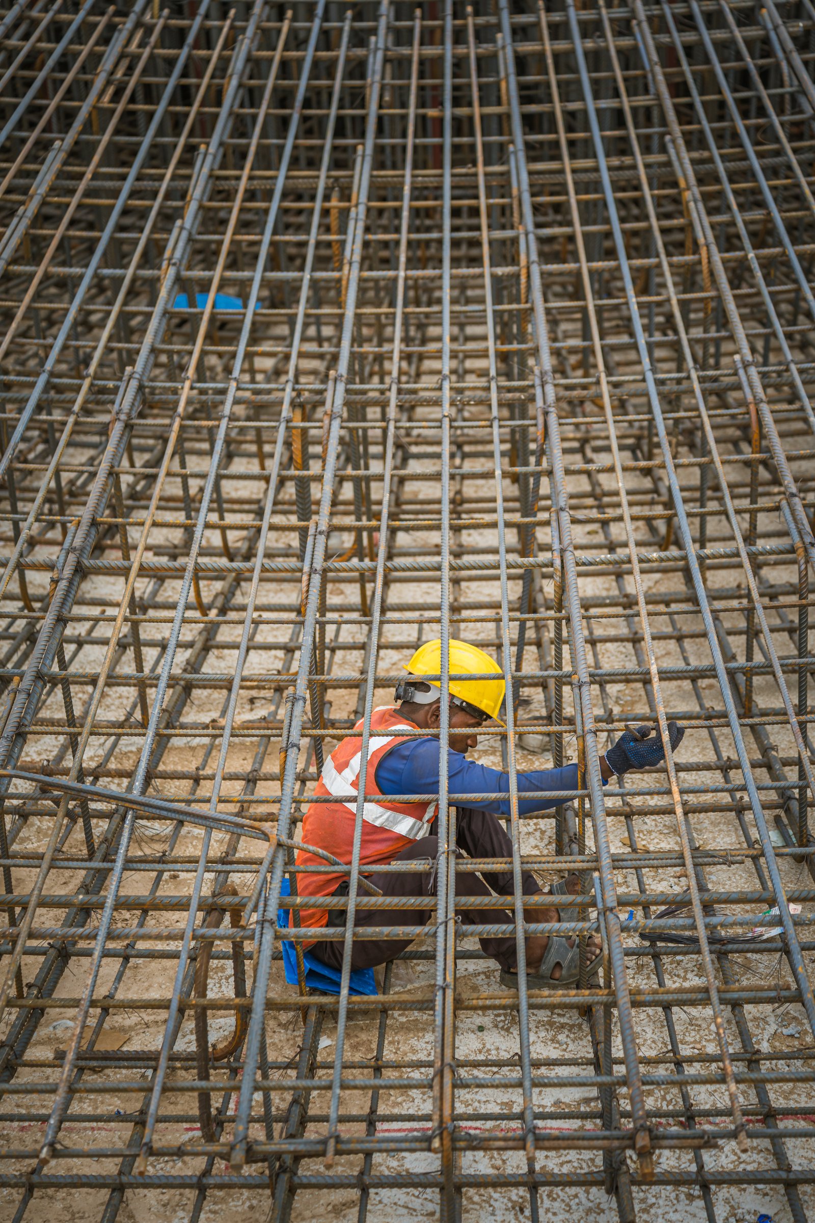 Turbine base foundation construction work